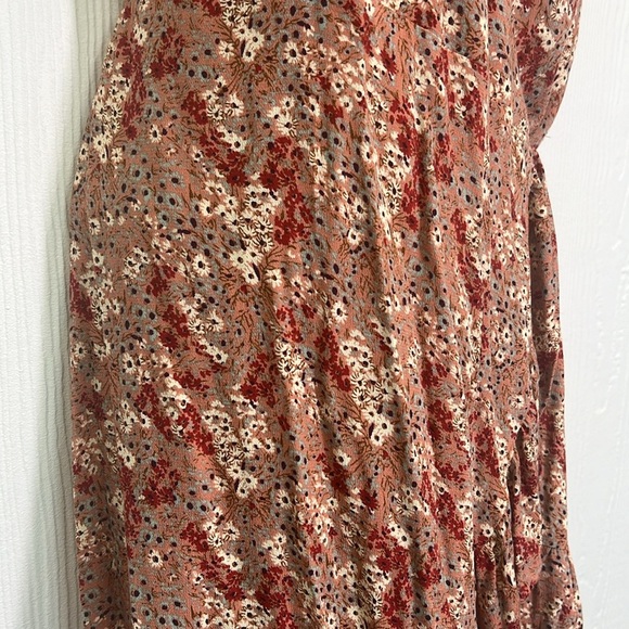 Free People - All My Love Multi Color Floral Pink Wrap Spaghetti Strap Dress Med - Picture 5 of 9